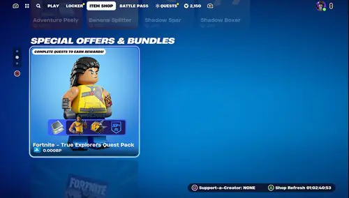 Fortnite True Explorer quest pack