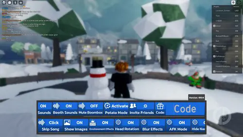 an image of the Booth Game code screen