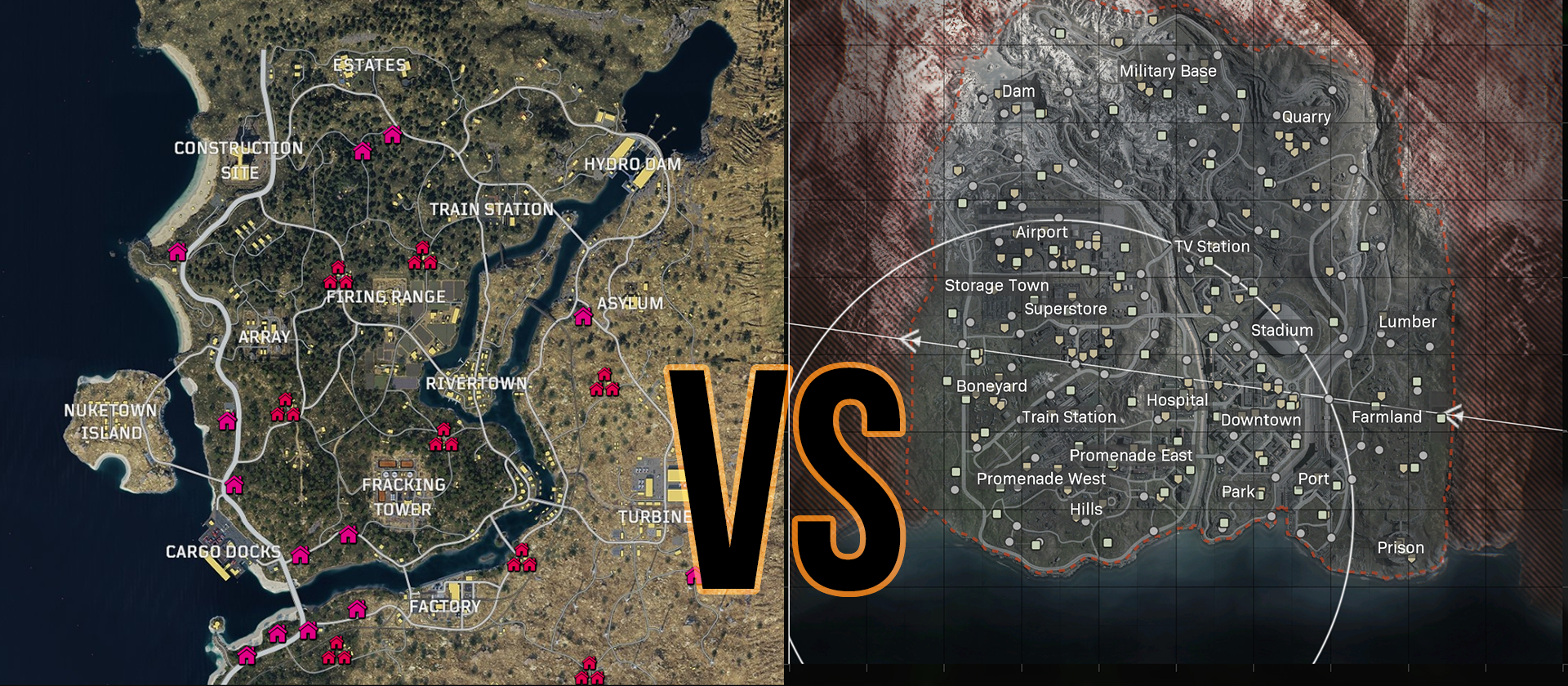 The Core vs Verdansk in the battle of Blackout vs Warzone