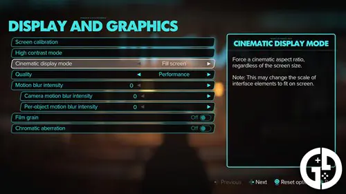 Star Wars Outlaws aspect ratio setting