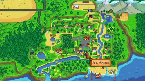 Image of the NPC Map Locations mod in Stardew Valley