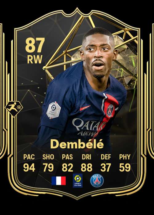 All EA FC 24 TOTW 8 players, including Dembele, Doku & Upamecano