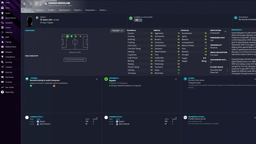 FM23 Faouzi Ghoulam Stats