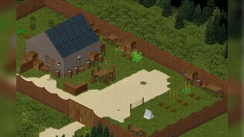 A farm in Project Zomboid