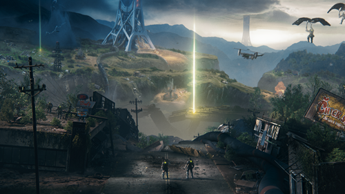 Exoborne trailer art showing an open world