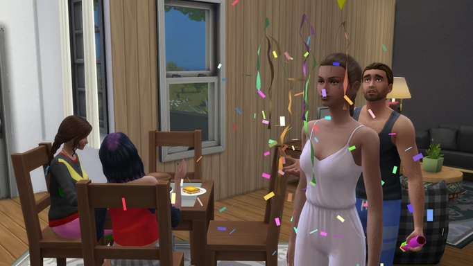 A Sim aging up in The Sims 4
