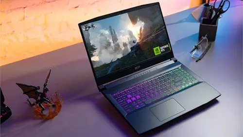 Key art of an MSI Stealth laptop