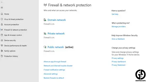 Window's firewall settings.