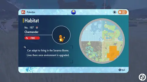 Charmander's habitat location in Pokemon Scarlet & Violet's Indigo Disk DLC