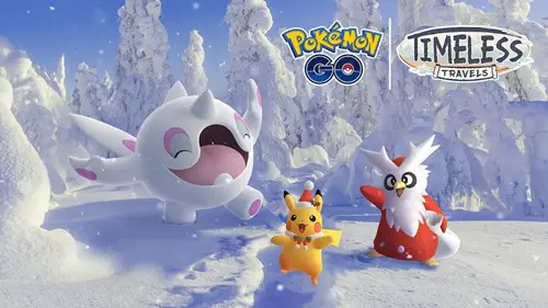 Pikachu in the Pokemon GO Winter Wishes event