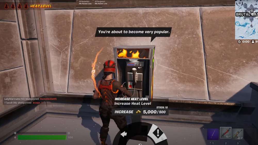 Here's how you increase your Heat Level by using a Burner Pay Phone in Fortnite