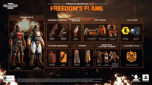 Freedom's Flame Warbond graphic for Helldivers 2