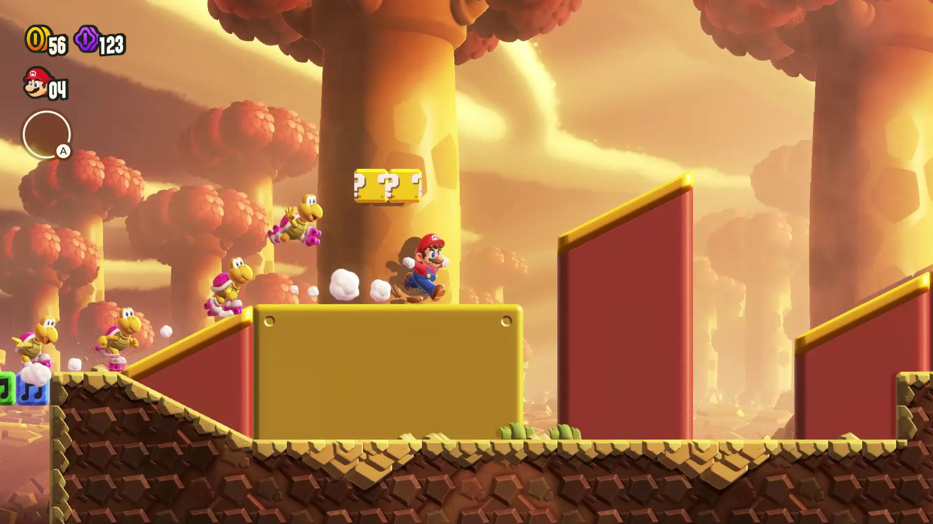 Mario being chased in Super Mario Bros. Wonder