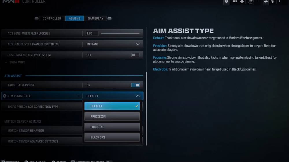 All Aim Assist types explained in MW3