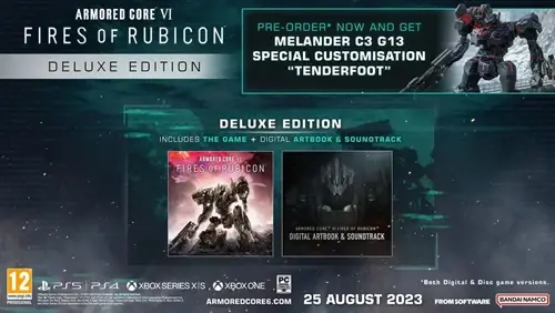 an image of the Armored Core 6 Digital Deluxe Edition and pre-order bonus