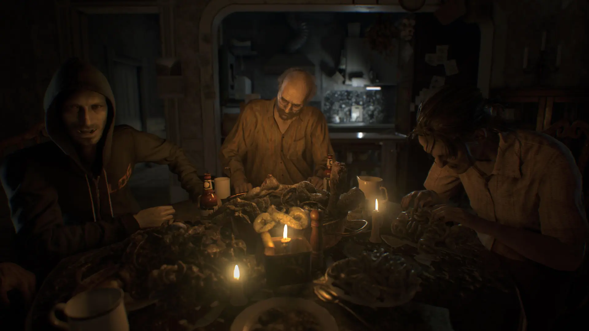 the dinner scene from Resident Evil 7