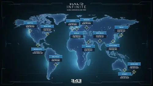 Halo Infinite worldwide release times