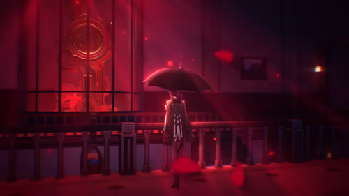 Kafka with an umbrella in Honkai Star Rail