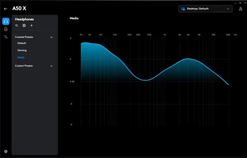 Astro A50 X equaliser in Logitech G Hub