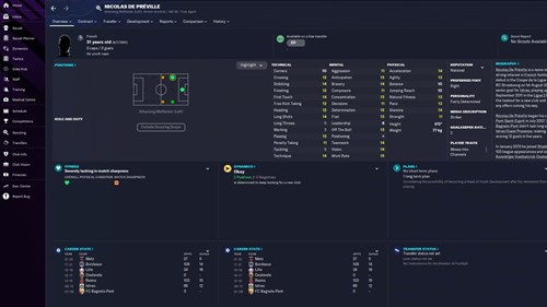 FM23 Nicolas De Preville Stats