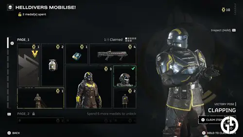 Warbond menu in Helldivers 2