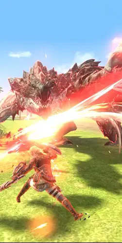 Monster Hunter Now combat against a Rathalos