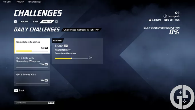 Image of daily challenges in XDefiant