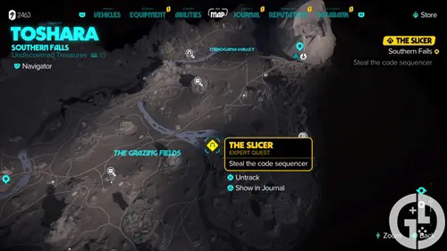 Map showing part of The Slicer's quest in Star Wars Outlaws