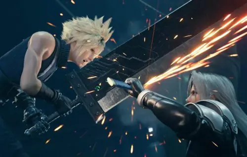 Cloud and Sepiroth in a dramatic clash in Final Fantasy 7: Rebirth.