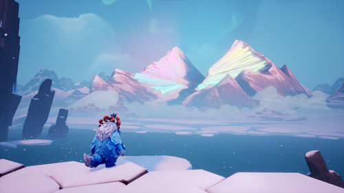 Nunu and Willump overlooking a snowy area in Song of Nunu