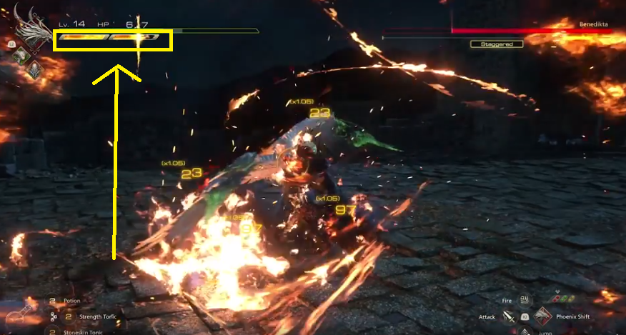 A boss fight screenshot showing the Limit Break mechanic