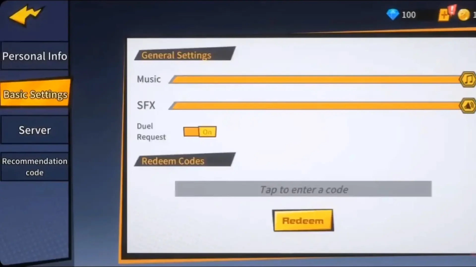 Image of the Epic Saiyan Z codes menu