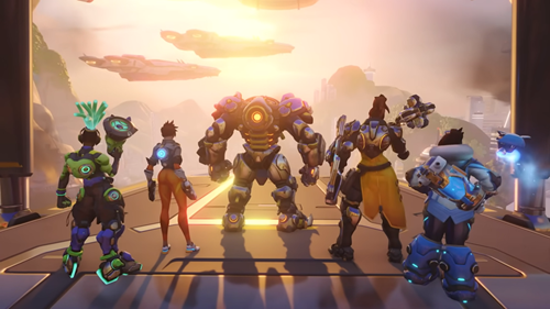 Lucio, Tracer, Reinhardt, Brigitte and Mei - Heroes in Overwatch 2