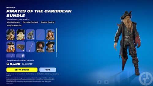 Fortnite Pirates of the Caribbean shop bundle