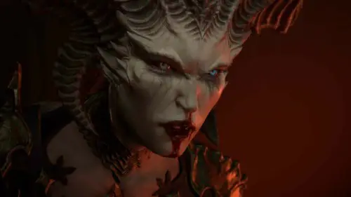 Diablo IV's antagonist Lillith, scowling