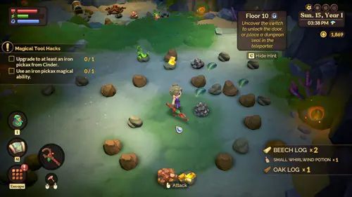 Screenshot of where to find iron ore in Fae Farm