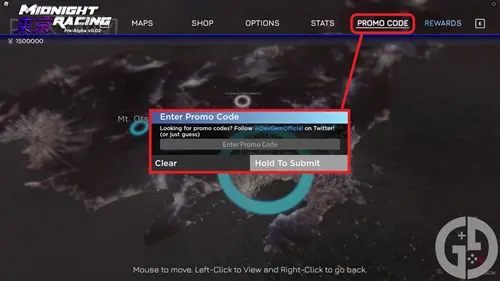 Image showing you how to redeem Midnight Racing Tokyo codes