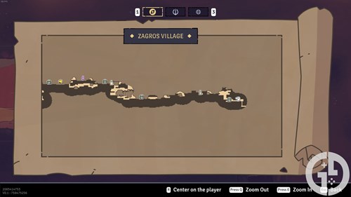 Image of the Zagros Village map showing the entrace to the Academy in The Rogue Prince of Persia