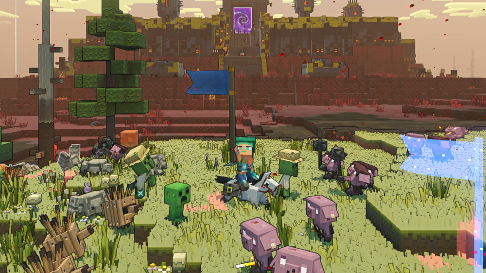 Minecraft Legends review: Making Piglins fly