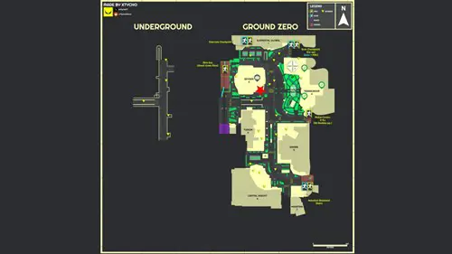 Map of Ground Zero showing the ASAP Winery location in Escape from Tarkov