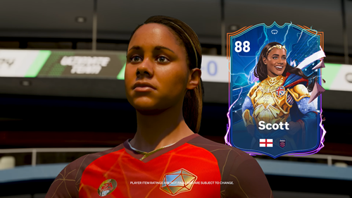 Alex Scott and her card design in FC 24