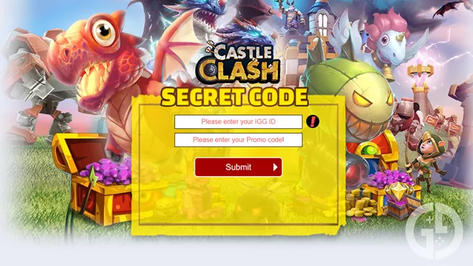 Castle Clash Code Redemption Screen