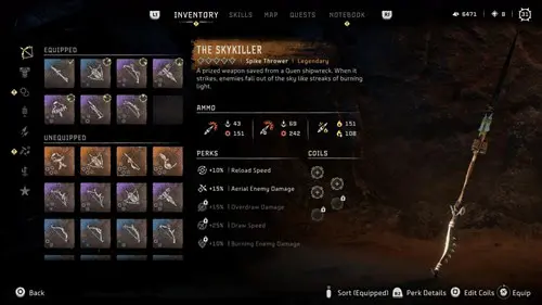 Horizon Forbidden West Legendary Weapons - Skykiller