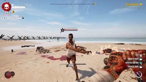 an image of Dead Island 2 gameplay showing the Brody the Lifeguard zombie