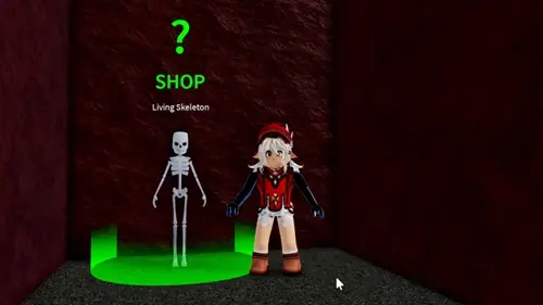 an image of the Living Skeleton NPC in Blox Fruits, who lets you buy the Soul Cane