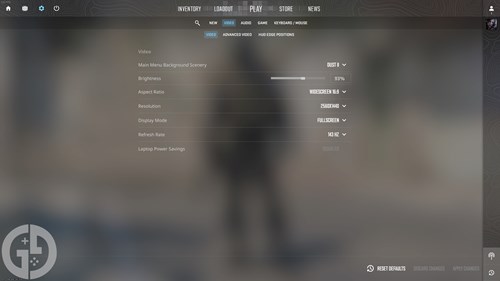 Image of the in-game brightness slider in CS2