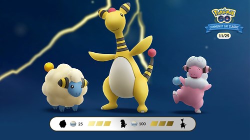 Mareep and Ampharos in Pokemon GO