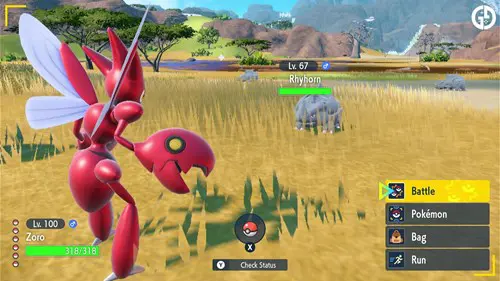 Battling Rhyhorn in Pokemon Scarlet & Violet's Indigo Disk DLC