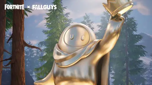 Image of the Golden Bean Idol in the Fortnite x Fall Guys event