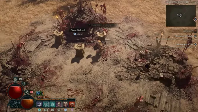 Tracking down the stone carvings in Champion's Demise in Diablo 4